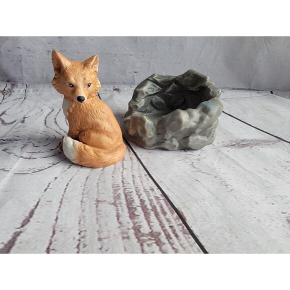 Woodland Surprises FOX Jacqueline Smith Vtg Hand Painted Franklin Porcelain 1984 - Picture 2 of 10